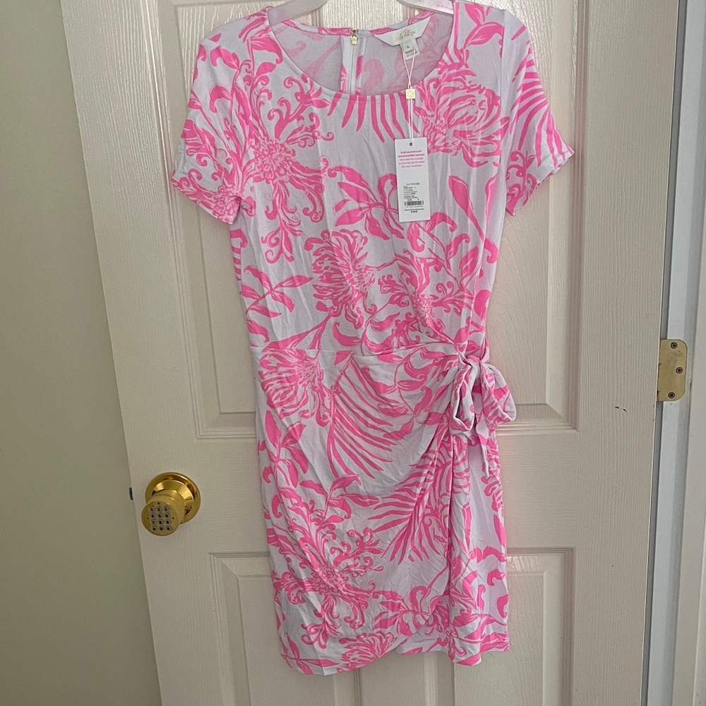 Lilly Pulitzer Pink & White Tie-Side Mini Dress